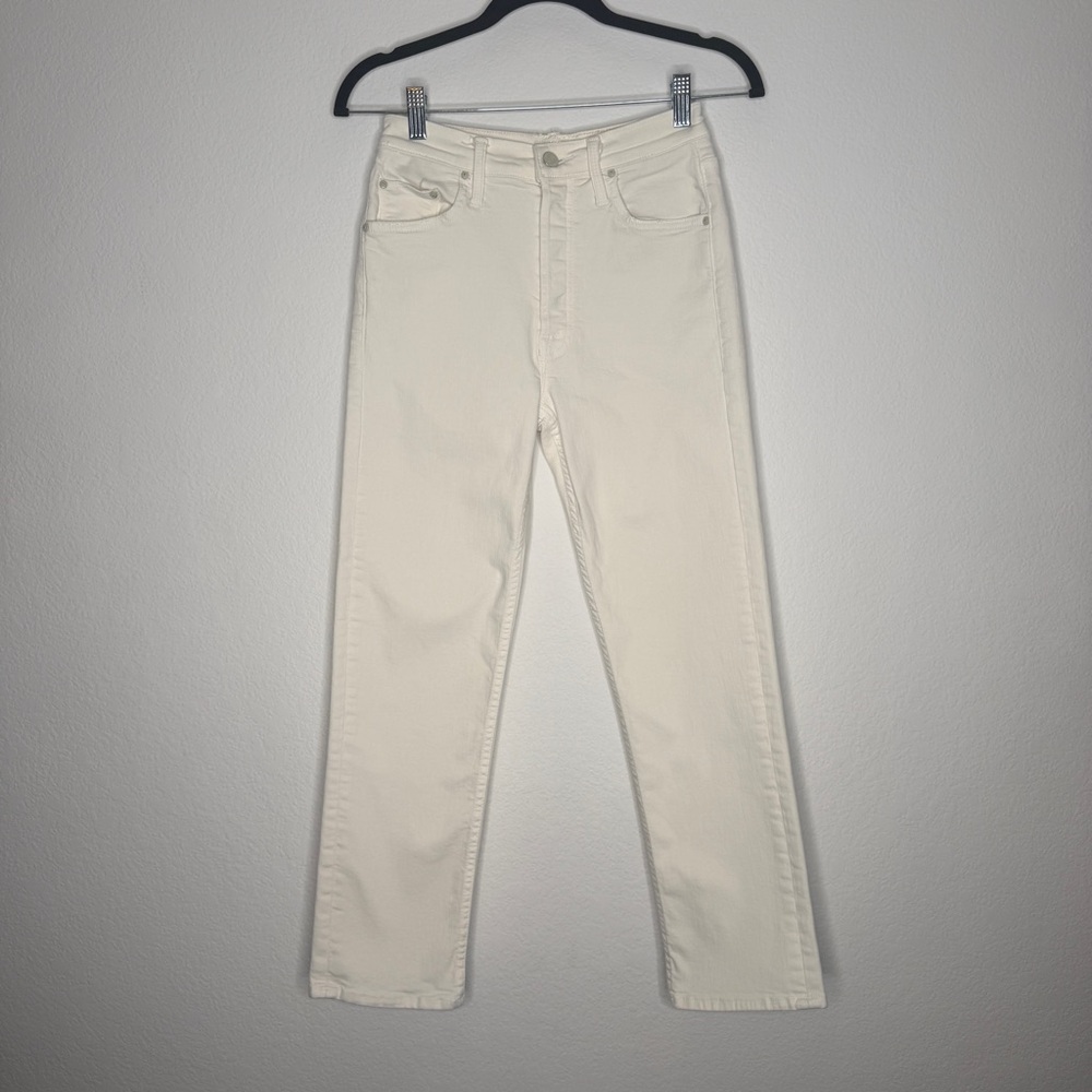 Mother Jeans The Tomcat Cream Puffs Denim Stretch Straight Leg Size 26